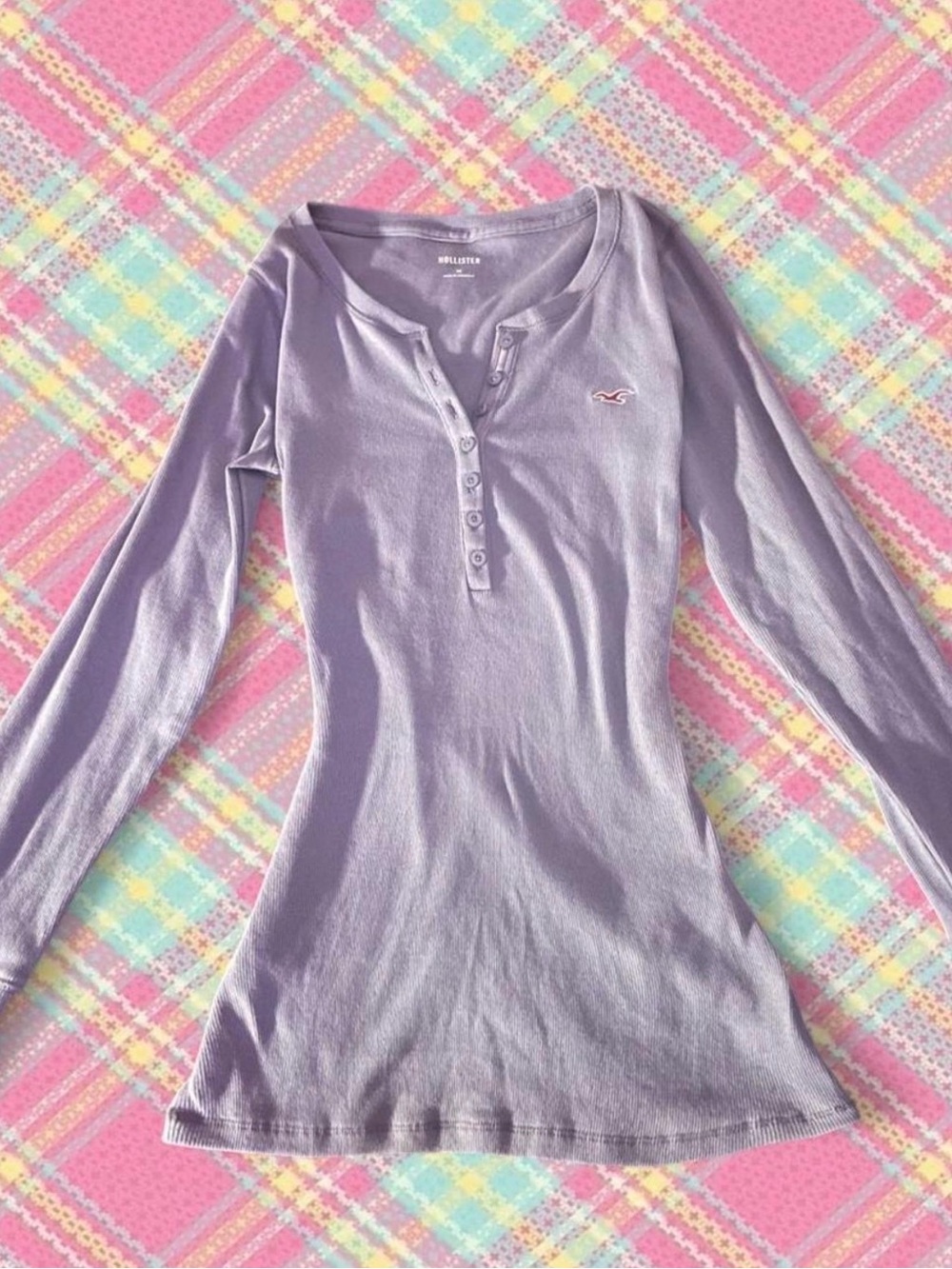 Hollister Co. light blue long sleeve henley top
